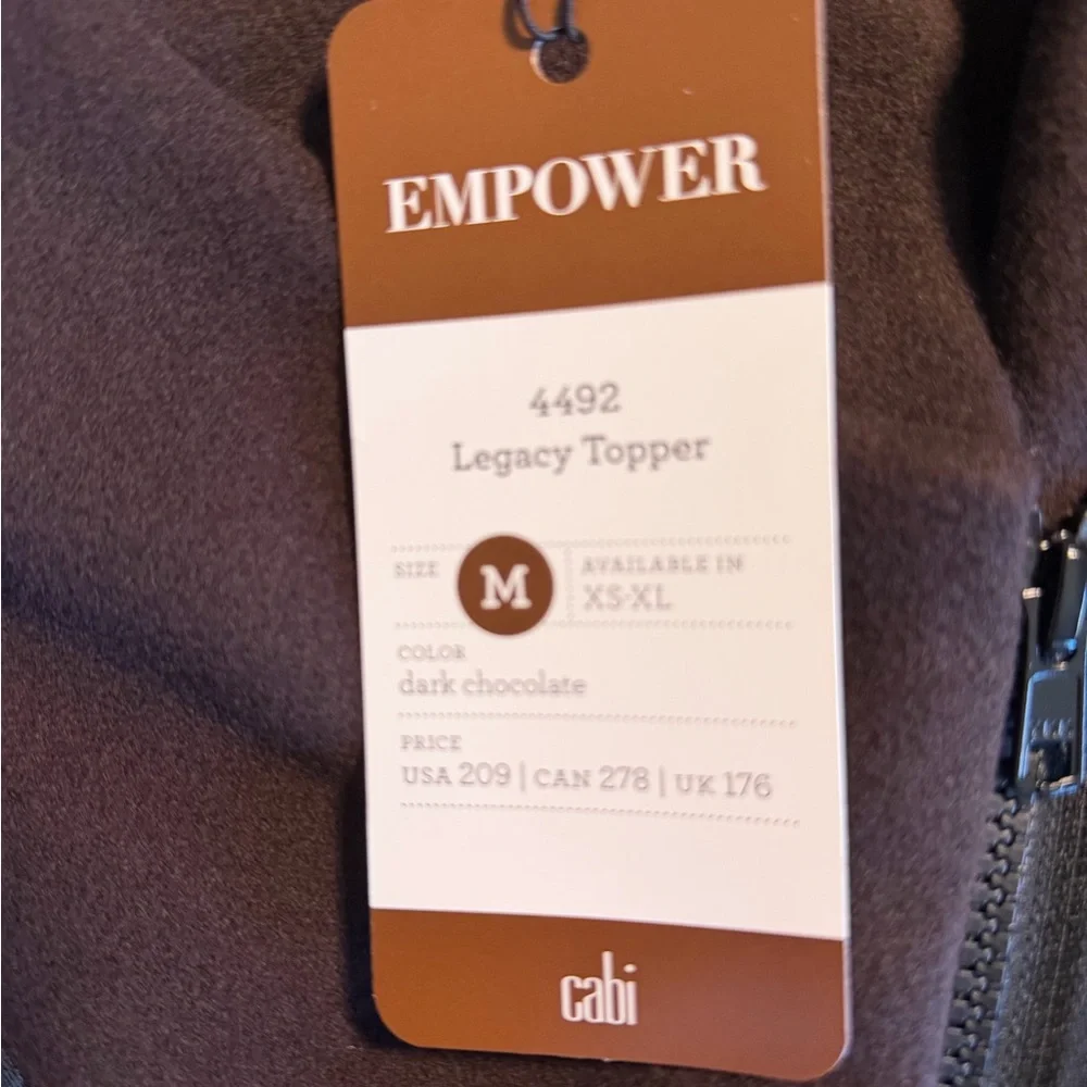 Cabi Women's Spring Chocolate Brown Asymmetrical Zip Jacket. Sz M. Lined. Soft. - Picture 7 of 7